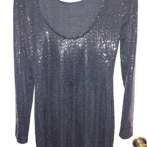 Black sequin short formal dress